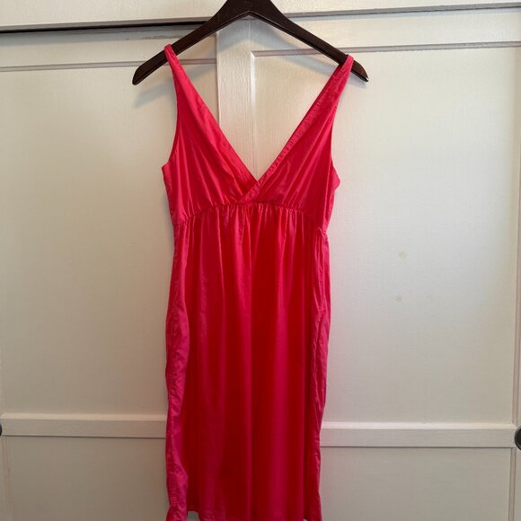 Old Navy Sleeveless V-Neck Dress, Summer Beach Dress, Bright Pink, Size S - Picture 3 of 5